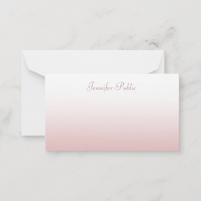 Creative Rose Gold Calligraphy Script Template (Front)