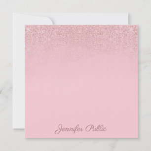 Creative Rose Gold Calligraphy Script Text Elegant Card