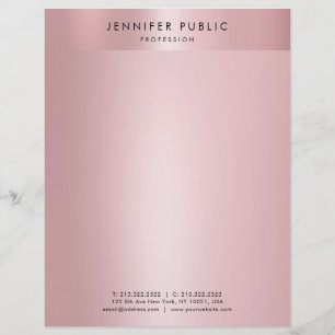 Creative Rose Gold Modern Minimalist Template Letterhead