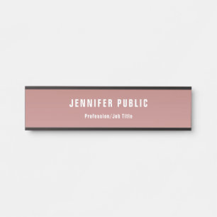 Creative Rose Gold Modern Template Elegant Door Sign
