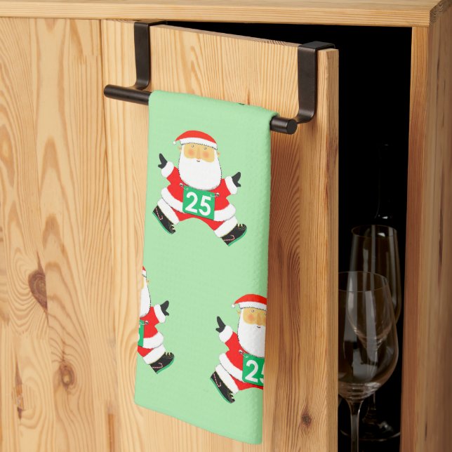 Creative Running Holiday Gift Kitchen Towel (Thirds Fold)