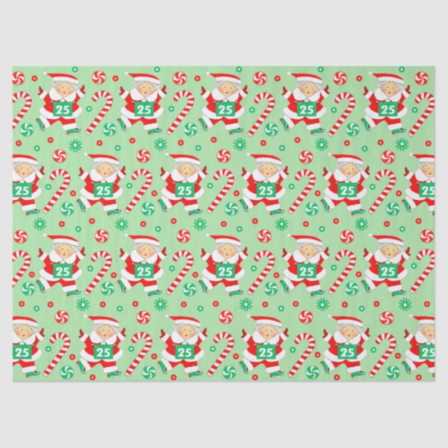 Creative Running Runner Holiday Gift Tissue Paper (Front)