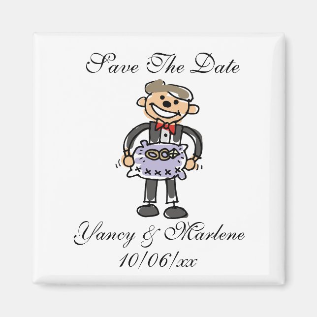 Creative Save The Date Magnet Ring Bearer (Front)