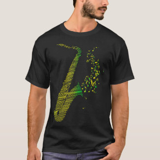 Creative Saxophone Art Green Mix T-Shirt