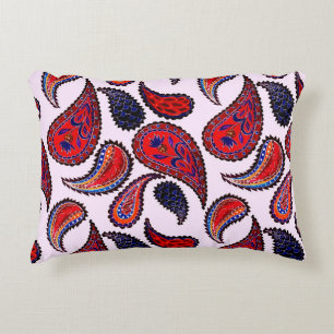 Creative seamless pattern with hand drawn paisley accent pillow