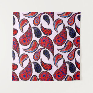 Creative seamless pattern with hand drawn paisley tapestry