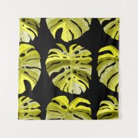 Creative seamless pattern with tropical leaves and