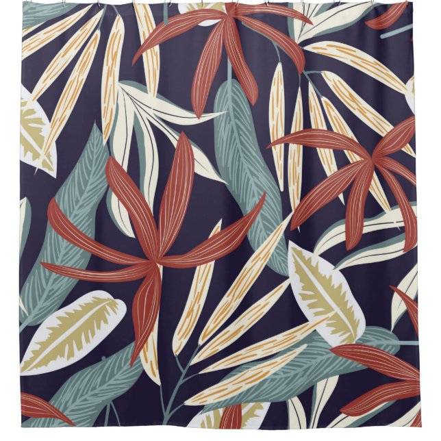 Creative seamless pattern with tropical plants on  (Front)