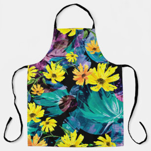 Creative seamless watercolor pattern of plants, He Apron