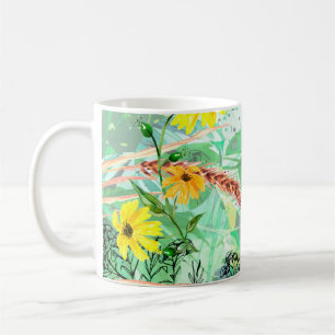Creative seamless watercolor pattern of plants, He Coffee Mug