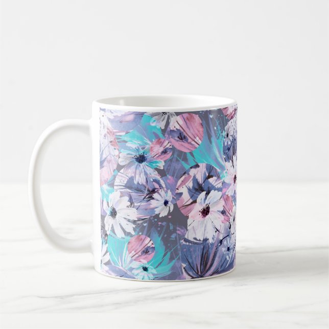Creative seamless watercolor pattern of plants, He Coffee Mug (Left)