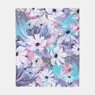 Creative seamless watercolor pattern of plants, He Fleece Blanket