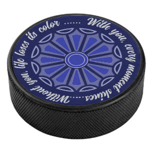 Creative simple colour flower gift mom dad sister hockey puck