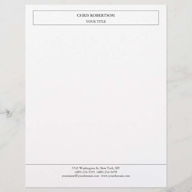 Creative Simple Minimalist Modern Professional Letterhead (Front)