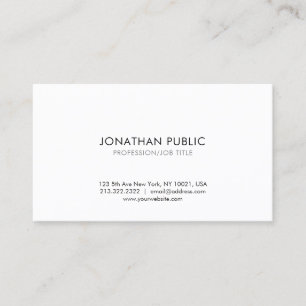 Creative Simple White Plain Modern Elegant Trendy Business Card