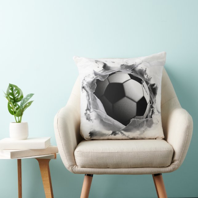 Creative Soccer Decor Throw Pillow (Chair)
