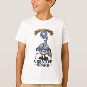 Creative Spark Magic Potion Retro Artist Mascot T-Shirt