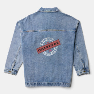 Creative Stamp Text Denim Jacket