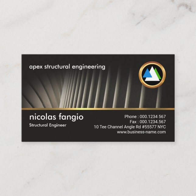 Creative Steel Structure Silhouette Engineering Business Card (Front)