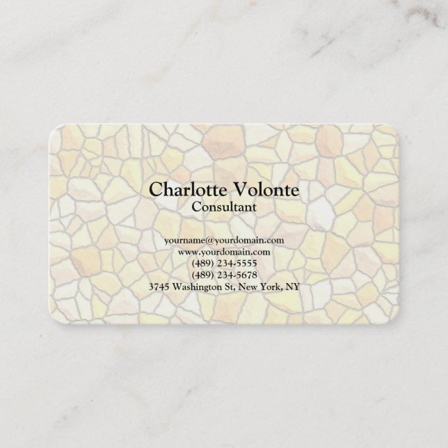 Creative Stone Wall Pattern Trendy Plain Stylish Business Card (Front)