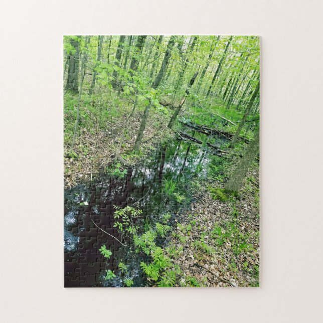 Creative stream fall water photo jigsaw puzzle (Vertical)