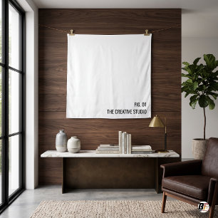 Creative Studio Minimalist Text White Tapestry