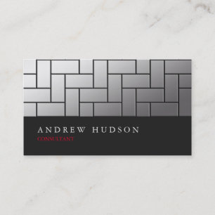 Creative Style Rectangle Pattern Grey Professional Business Card