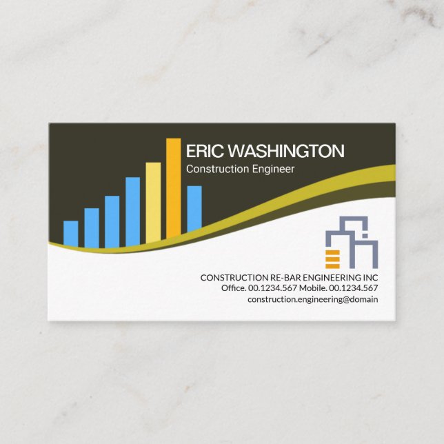 Creative Stylish Construction Building Rebar Business Card (Front)