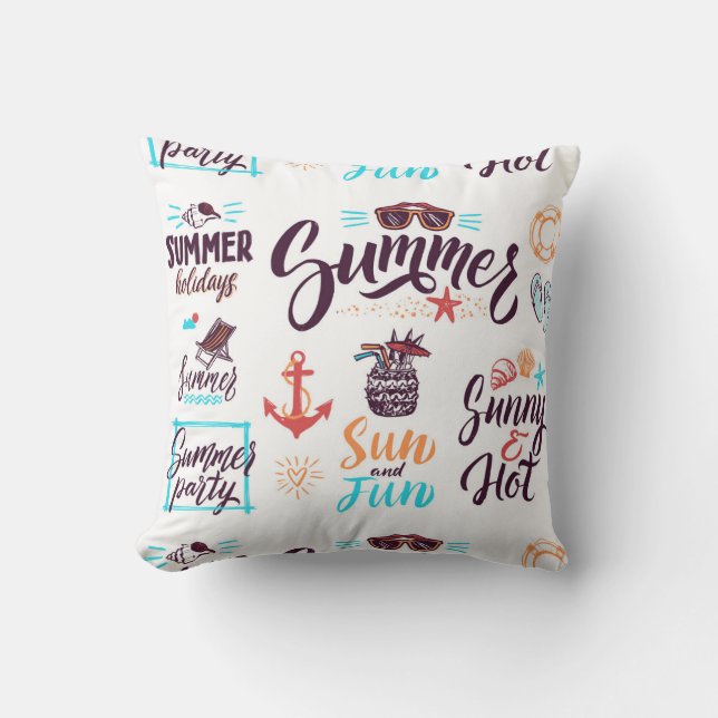 Creative Summer Fun Throw Pillow (Front)