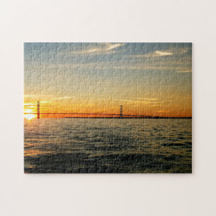 Creative sunset bridge water photo jigsaw puzzle