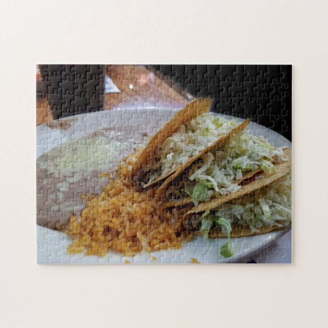 Creative tacos beans rice photo jigsaw puzzle (Horizontal)