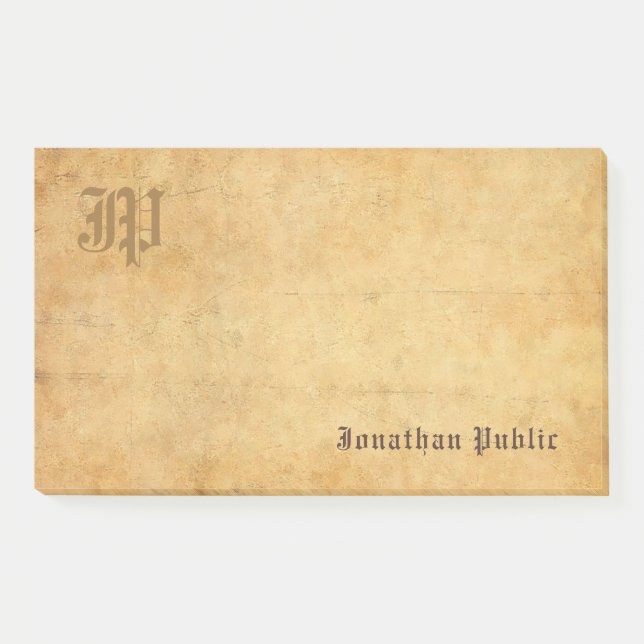 Creative Template Monogram Vintage Calligraphy Post-it Notes (Front)