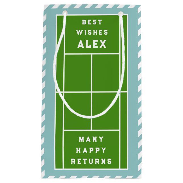 Creative Tennis Birthday Small Gift Bag (Front)