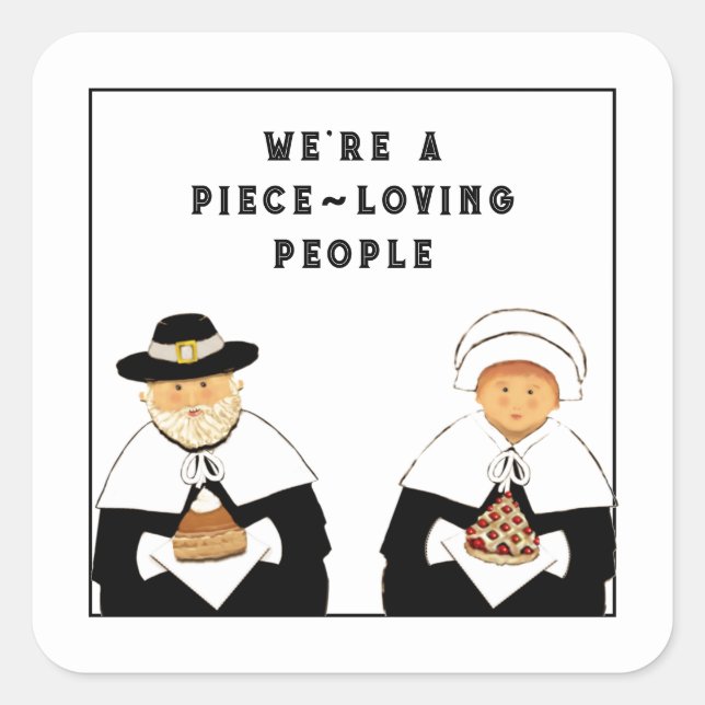 Creative Thanksgiving Square Sticker (Front)