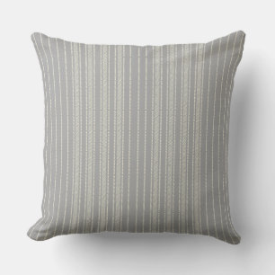 Creative Ticking Stripe –  Wash Grey Throw Pillow