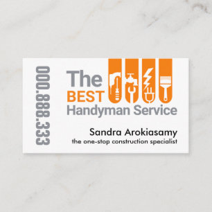 Creative Tools Tab Handyman Services Business Card