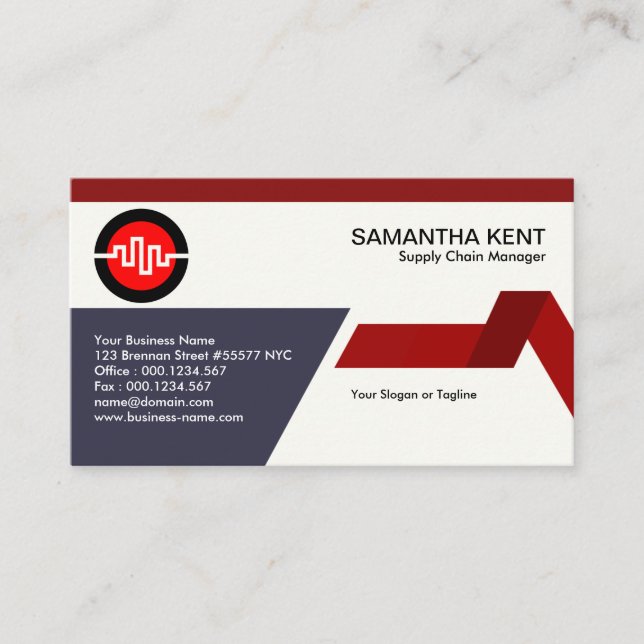 Creative Trapezium Link Supply Chain Manager Business Card (Front)