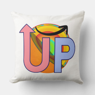 Creative UP Lettering Growth Arrow Vector Throw Pillow