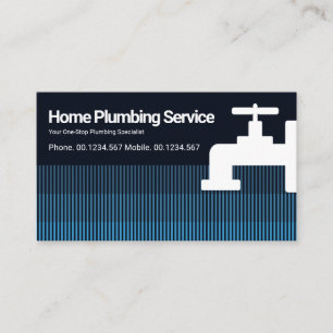 Creative Vertical Flood Water Lines Plumbing Business Card