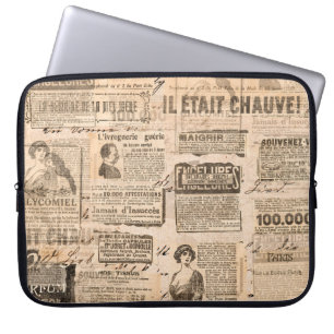 Creative vintage style background. Paper texture. Laptop Sleeve