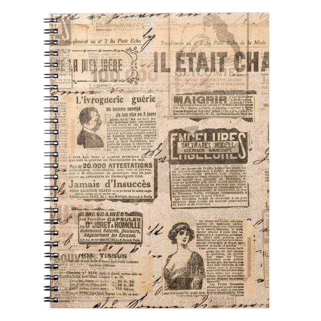 Creative vintage style background. Paper texture.  Notebook (Front)