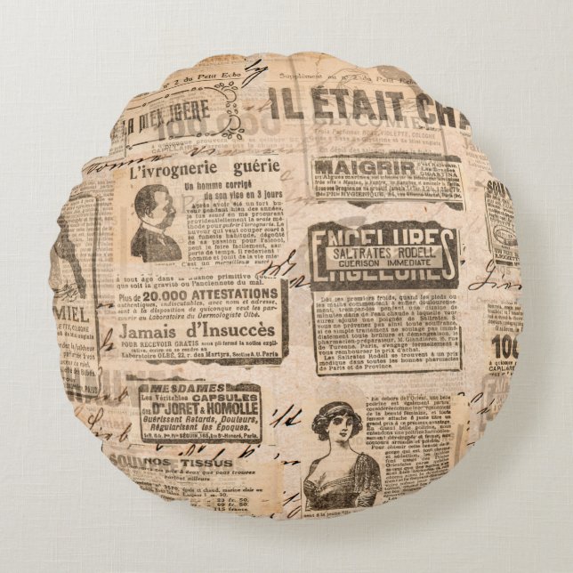 Creative vintage style background. Paper texture.  Round Pillow (Front)