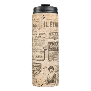 Creative vintage style background. Paper texture. Thermal Tumbler