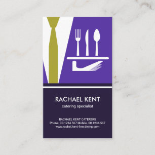 Creative Waiter Tuxedo Serving Plate Cutlery Business Card