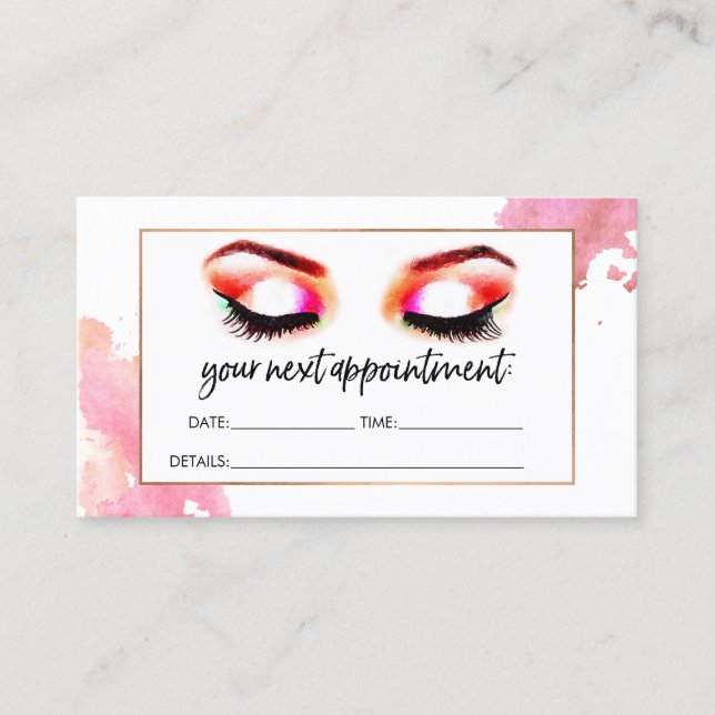 Creative Watercolor Eyelashes/Eyebrows Appointment (Front)