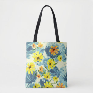 Creative Watercolor Plants: Stylish Seamless Tote Bag