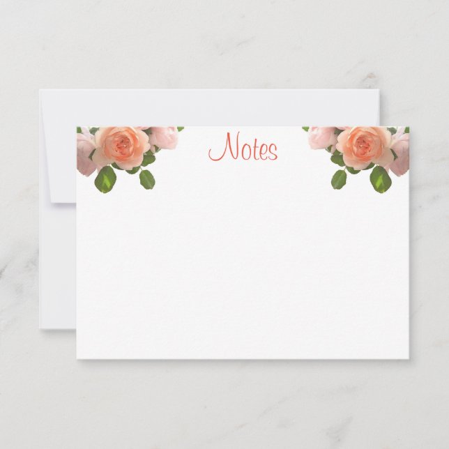 Creative Watercolor Roses Handwritten Script Card (Front)