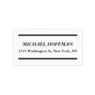 Creative White Minimalist Classical Italic Label