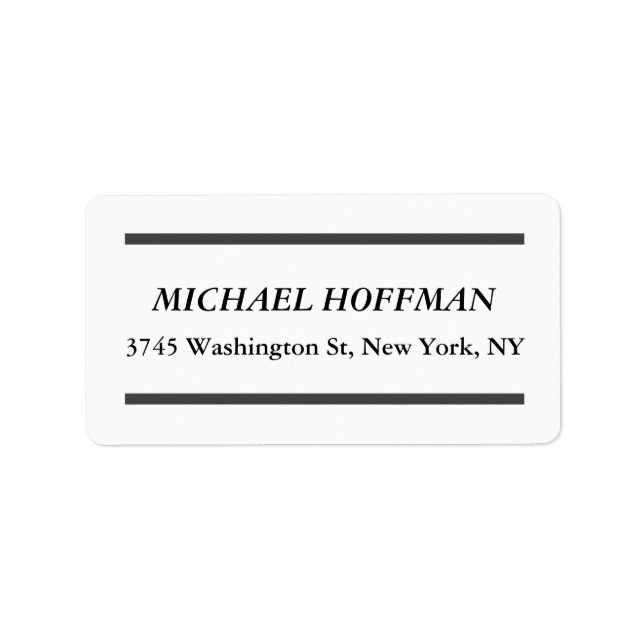 Creative White Minimalist Classical Italic Label (Front)