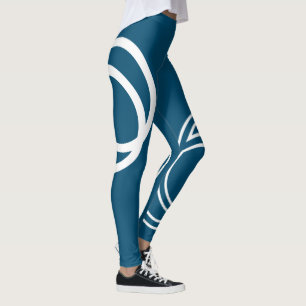 Creative White Monochrome Intersected Circles Legg Leggings